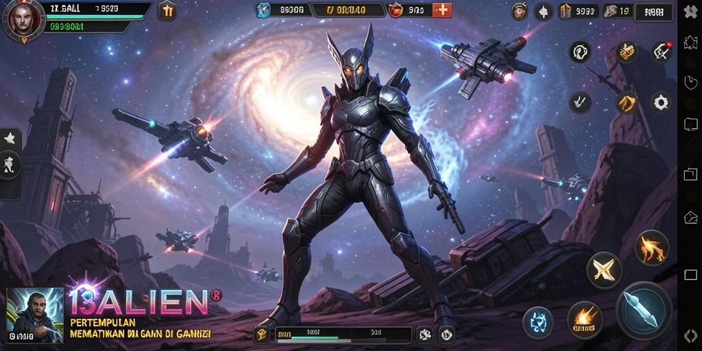 Gameplay seru 138ALIEN dengan pertempuran luar angkasa yang intens.