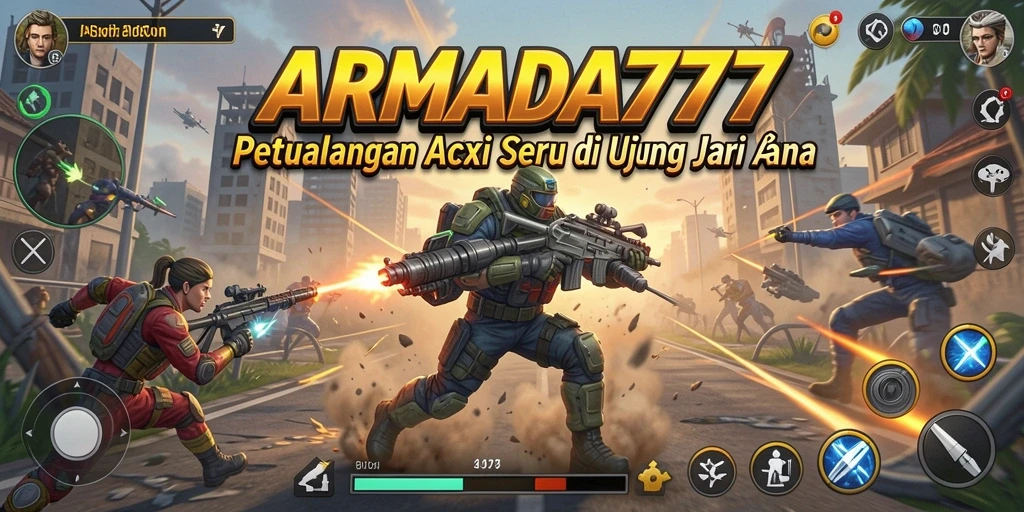 Tampilan gameplay seru dari ARMADA777 dengan aksi bertempur yang mendebarkan.