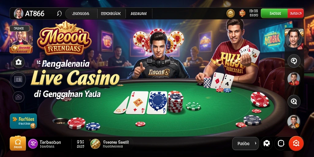 Screenshot AT866 menunjukkan dealer langsung dan permainan kasino yang menarik.