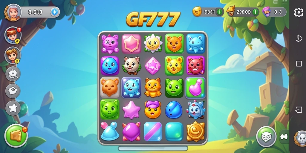 Gameplay Match-3 yang seru dan penuh warna di GF777.