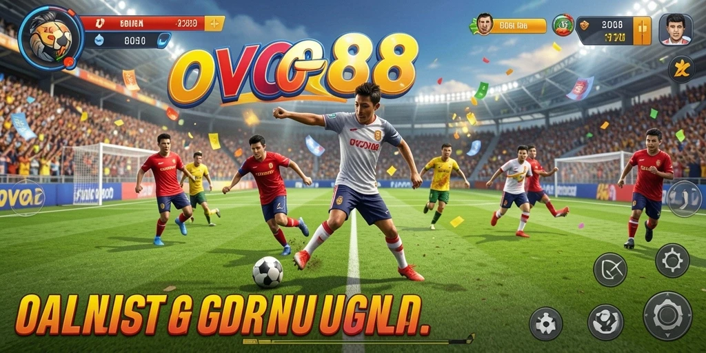 Tangkapan layar OVO88 yang menampilkan gameplay seru di lapangan olahraga.