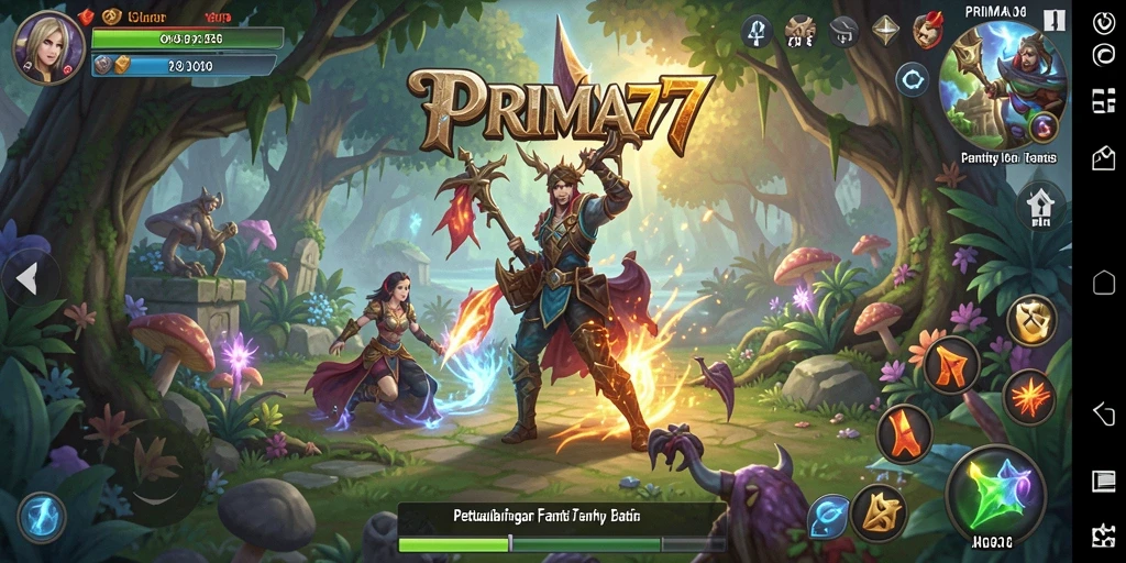 Screenshot menampilkan aksi seru dalam game RPG PRIMA77.