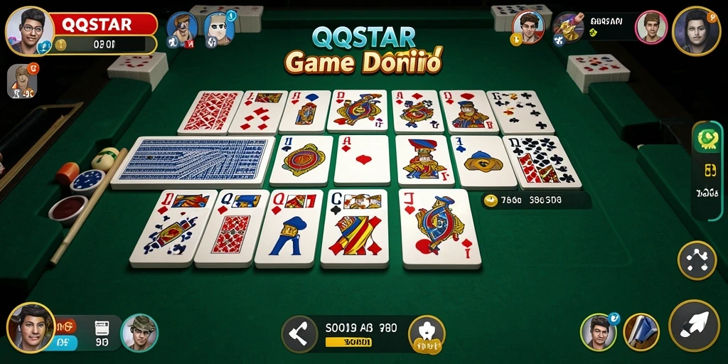 Screenshot gameplay QQSTAR menampilkan keseruan bermain domino.