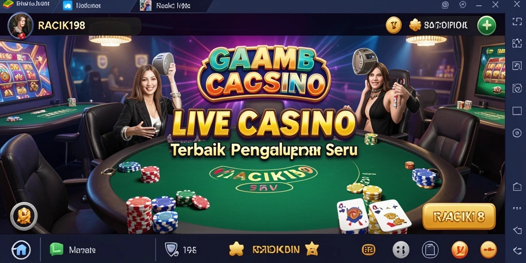 Tampilan gameplay Live Casino yang mendebarkan di RACIK198.