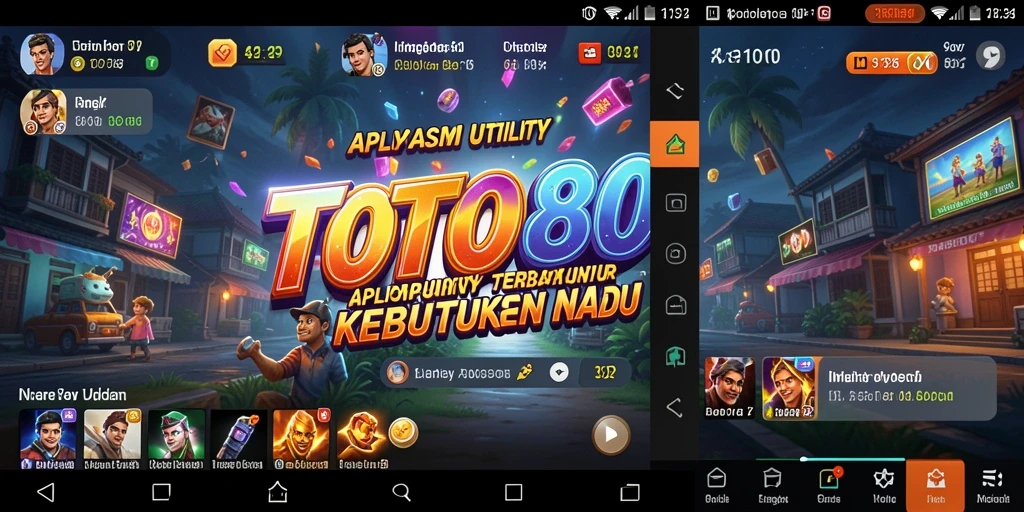 Tampilan utama aplikasi TOTO80 dengan fitur-fitur Utility yang menarik.
