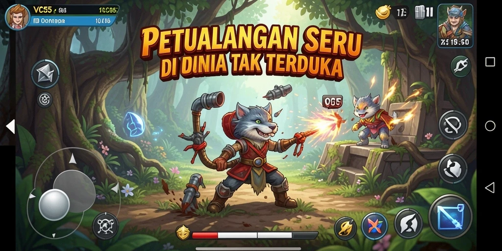 Screenshot VC55 menampilkan aksi seru dalam petualangan yang menantang.