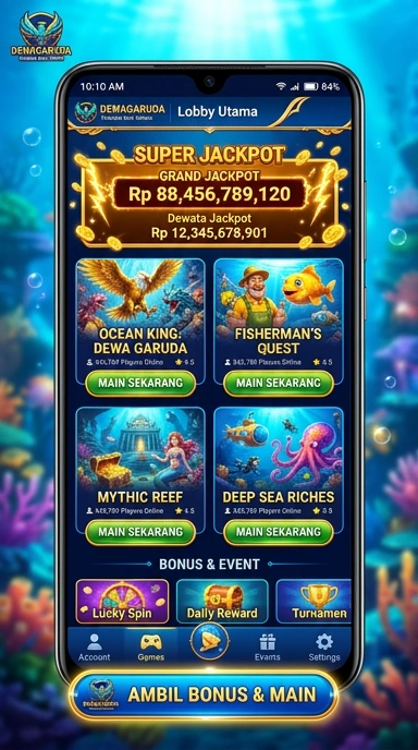 Tampilan halaman utama aplikasi dewagaruda yang informatif.